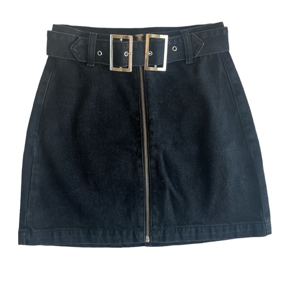Topshop Moto Double Buckle Mini Skirt - Picture 3 of 6